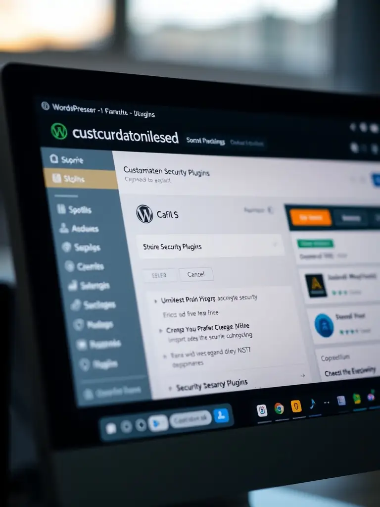 Screenshot of the WordPress plugin interface with security settings, showcasing BotEraser's WordPress Plugin Security service.