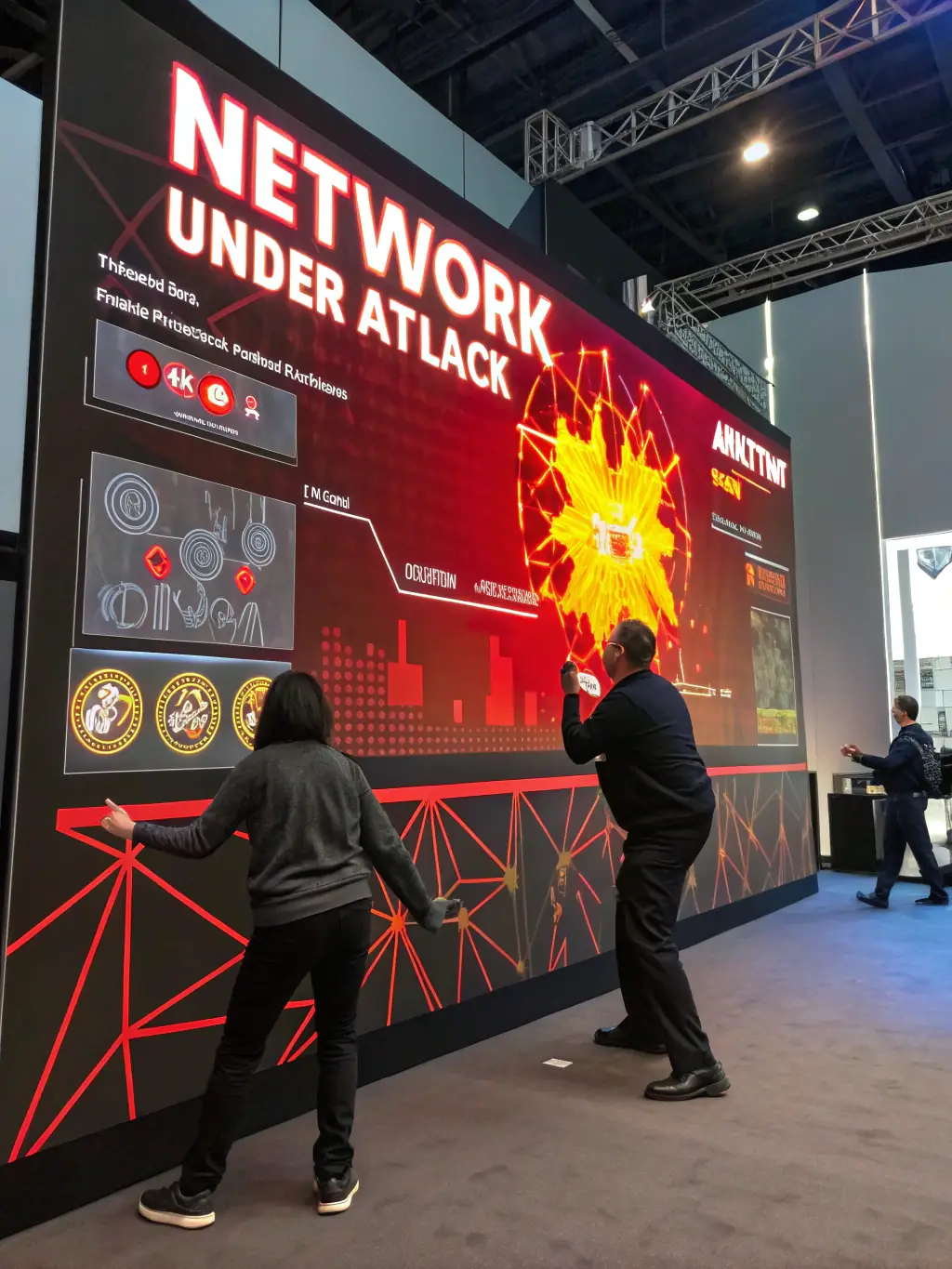 A visual of a network shield absorbing a flood of attack traffic, symbolizing BotEraser's DDoS protection capabilities.